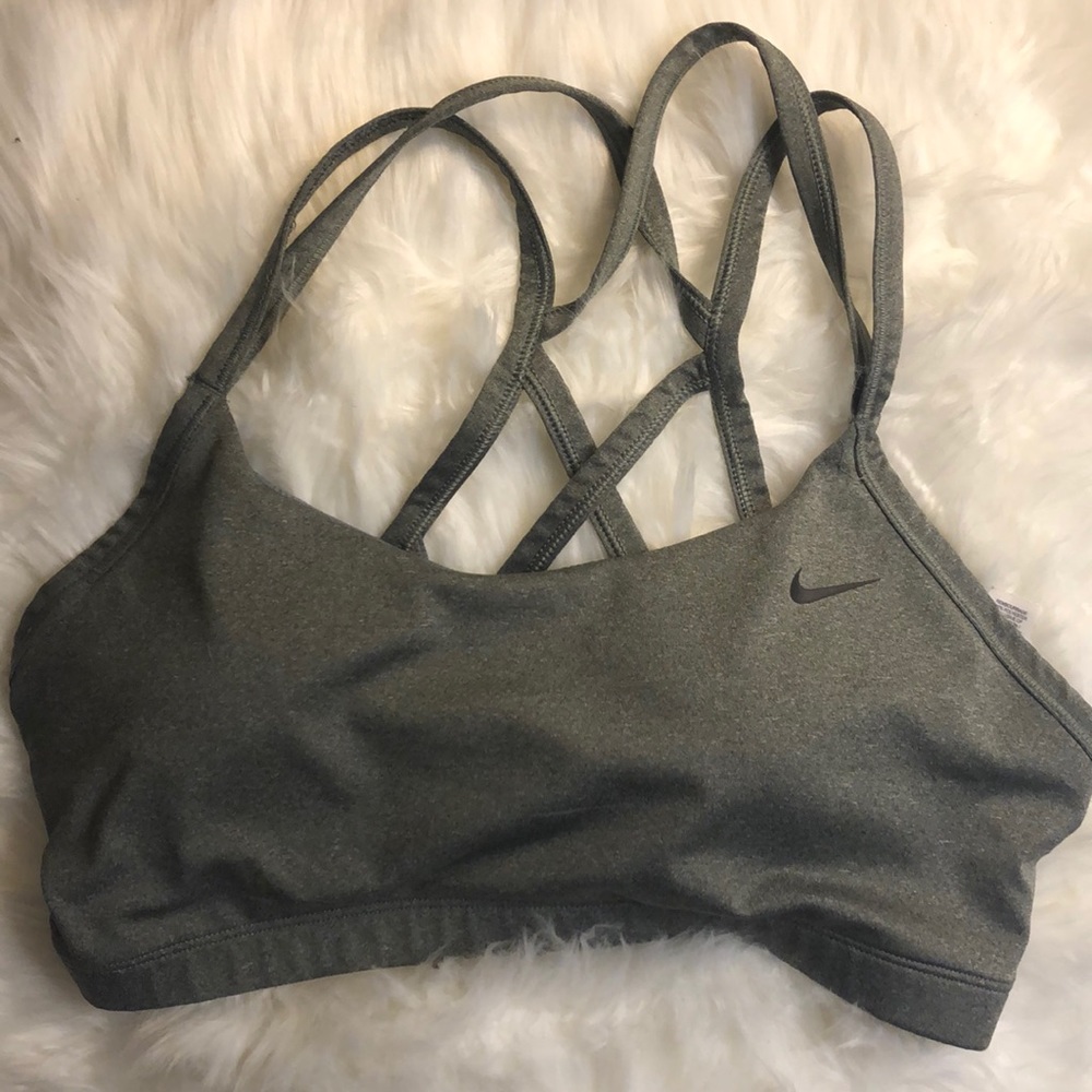 Grey Nike sports bra